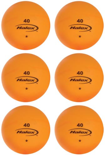 Halex 1-Star Orange Table Tennis Balls - Pack of 6