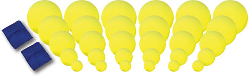Non-Coated Low Density Low Bounce Foam Ball Pack - 32 Pieces