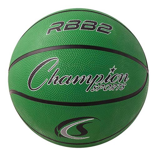 Champion Sports Rubber Basketballs - Junior 27.5 - Size 5 - Green