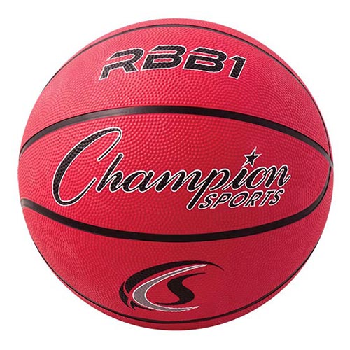 Champion Sports Rubber Basketballs - Official 29.5 - Size 7 - Red