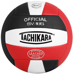 Tachikara SV18S Synthetic Leather Volleyball - Red/White/Black