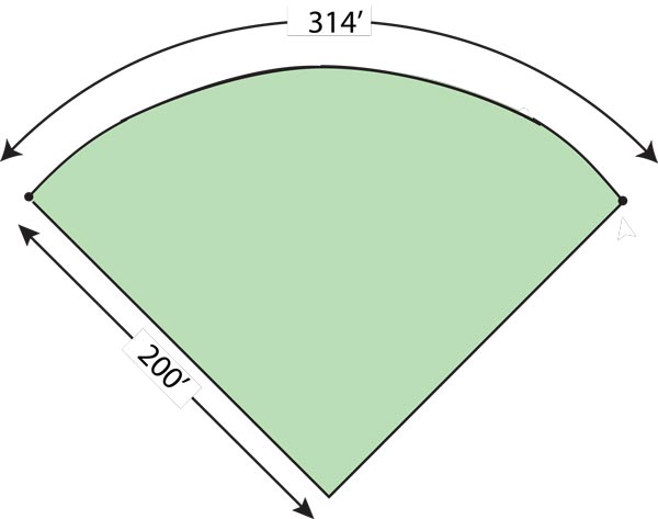 TempFence 314' Outfirld Diagram