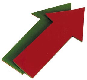 Straight Poly Arrow - Red/Green