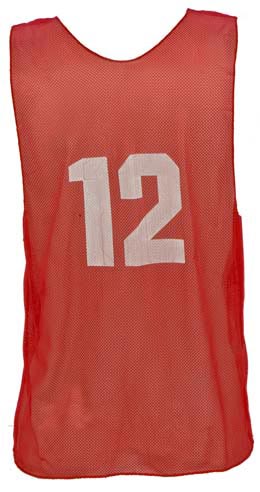 Numbered Youth Micro Mesh Vests - Red