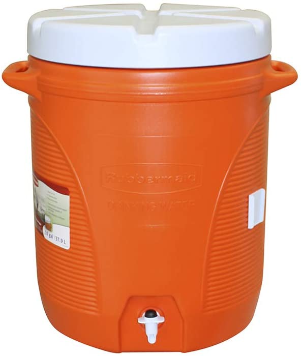 Rubbermaid 10-Gal Orange Water Cooler