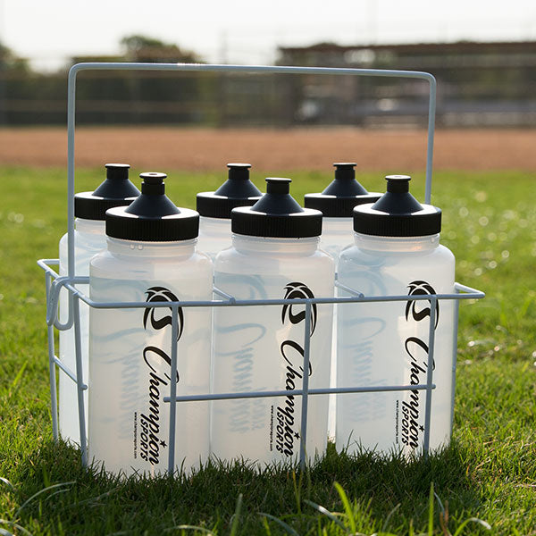Coated Wire Water Bottle Carrier in Grass