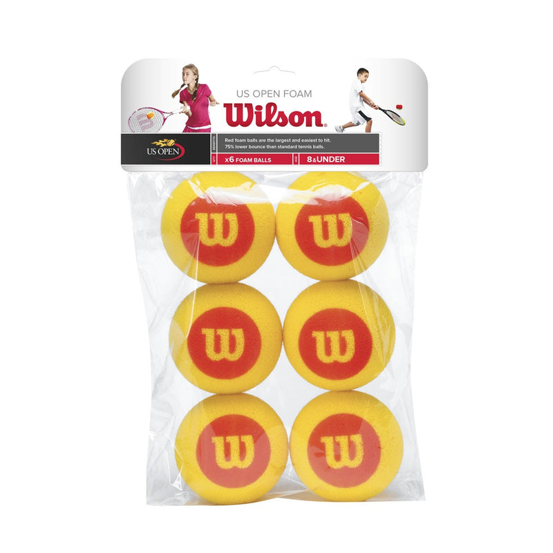 Wilson US Open Yellow & Red Foam Balls (Pack of 6)