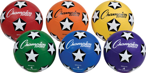 Champion Sports Colored Rubber Soccer Balls (Set of 6)
