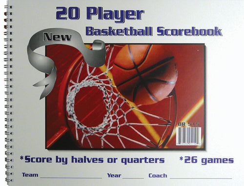 Big Red Basketball Scorebook - 20 Player / 26 Games