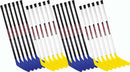 Value Pack of Hockey Sticks - 43" Sticks (12 blue & 12 yellow)