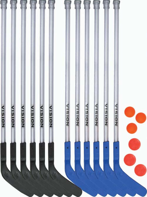 Kids Ice Hockey Sticks Set With 2 Balls - 70cm ABS Sticks For Indoor/Outdoor Play, Beginner Hockey Training