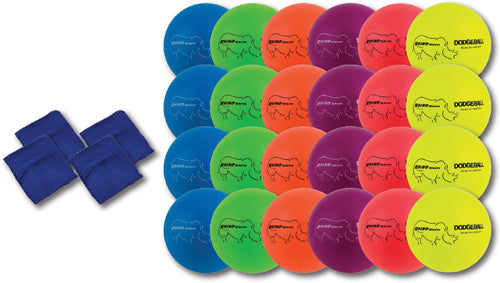 Rhino Skin Neon Rainbow Dodgeball Set - 28 Pieces